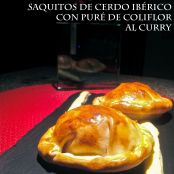 Saquitos de cerdo con puré de coliflor