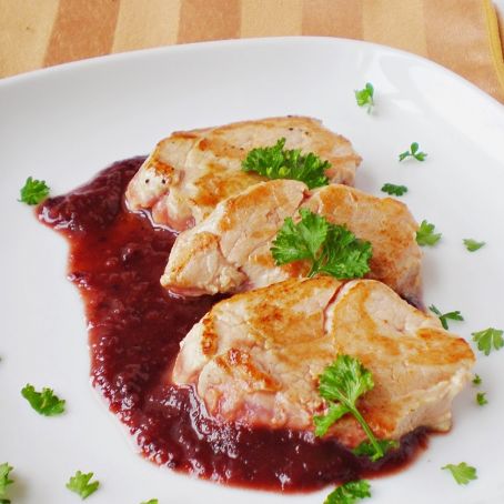 Solomillo De Cerdo En Salsa De Mermelada De Arándanos
