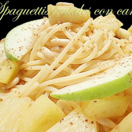 spaguettis frutales con canela