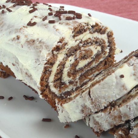 Pastel arrollado de chocolate