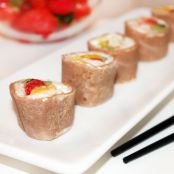 Sushi dulce de arroz con leche