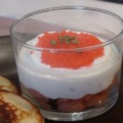 Vasito de mascarpone y salmón