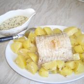 Roti de cerdo con leche y patatas fondant