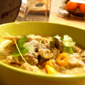 Carne de cerdo al curry verde