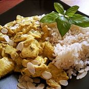 Pollo con albahaca y leche de coco