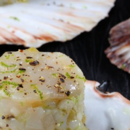 Tartar de Saint-Jacques con aceitunas de España