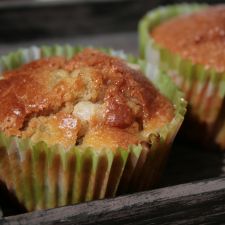 Muffins de ruibarbo y azúcar perla