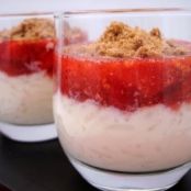 Arroz con leche, fresas y spéculoos