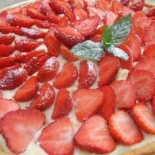 Tarta con fresas rápida