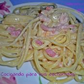 Tallarines carbonara ligeros