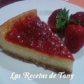 TARTA DE QUESO MASCARPONE CON MERMELADA DE FRESA