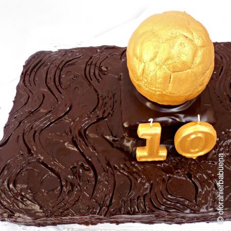Tarta balón de oro para Manu