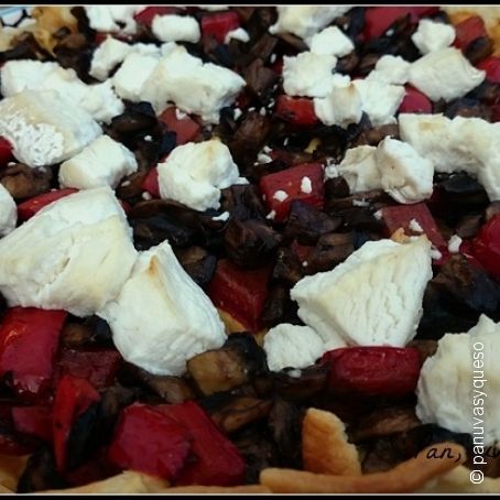 Tarta de champiñones y queso