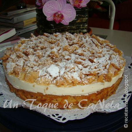 Tarta crujiente de manzana con crumble