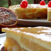 Tarta de piña con gelatina de limón