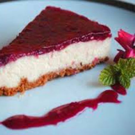 Tarta de queso con arándanos