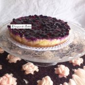TARTA DE QUESO CON MERMELADA DE ARÁNDANOS AL MICROONDAS