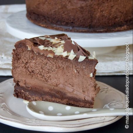 Tarta de queso y chocolate negro