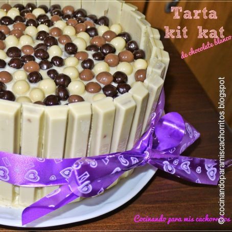 Tarta Kit Kat de chocolate blanco