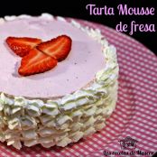 Tarta mousse de fresa sin horno