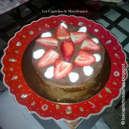 Tarta con turrón de chocolate