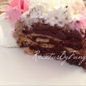 Tarta de galletas de chocolate y nata (cumpleaños, ocasiones especiales) - Paso 3