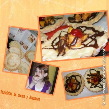 Tarteletas de crema y duraznos