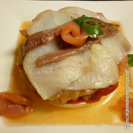 Timbal de escalivada y ahumados