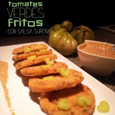 Tomates verdes fritos con salsa