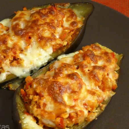 Albergínies farcides de carn