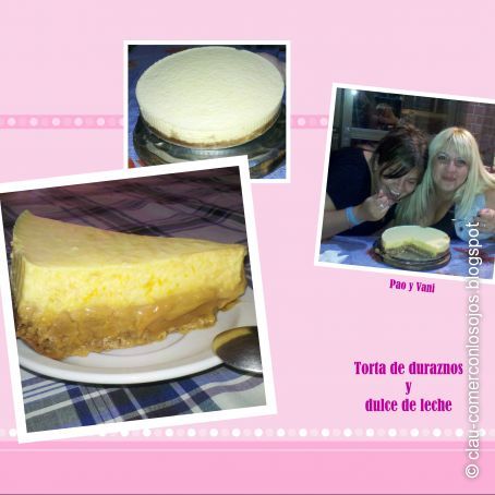 Torta de duraznos y dulce de leche