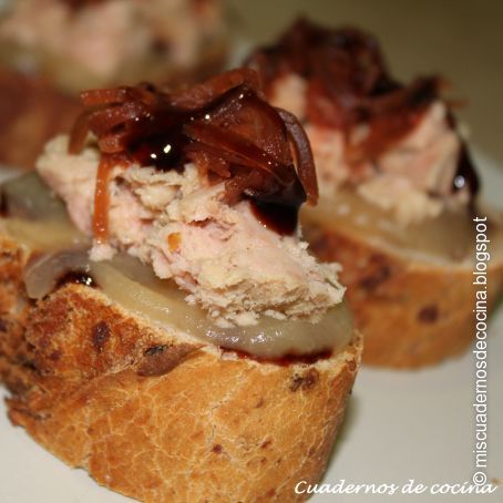 Tosta de manzana al vinagre de frambuesa