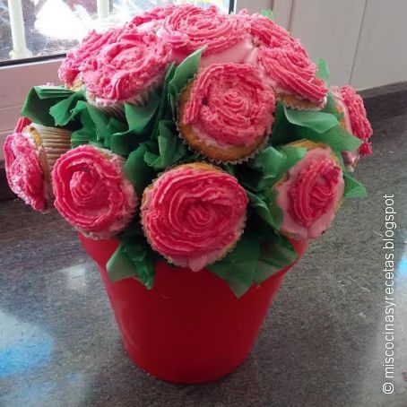 Bouquet  de cupcakes en ramo de rosas
