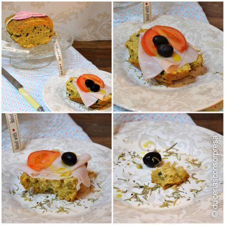 Pan  inglés de olivas y romero