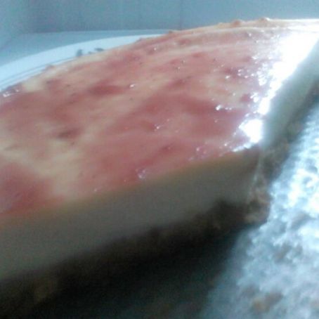 Pastel de queso y fresas
