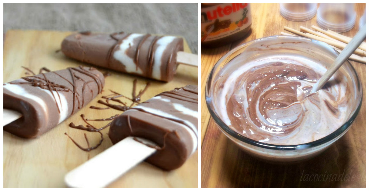 ¡Súper fáciles! Paletas de HELADO de NUTELLA y YOGURT