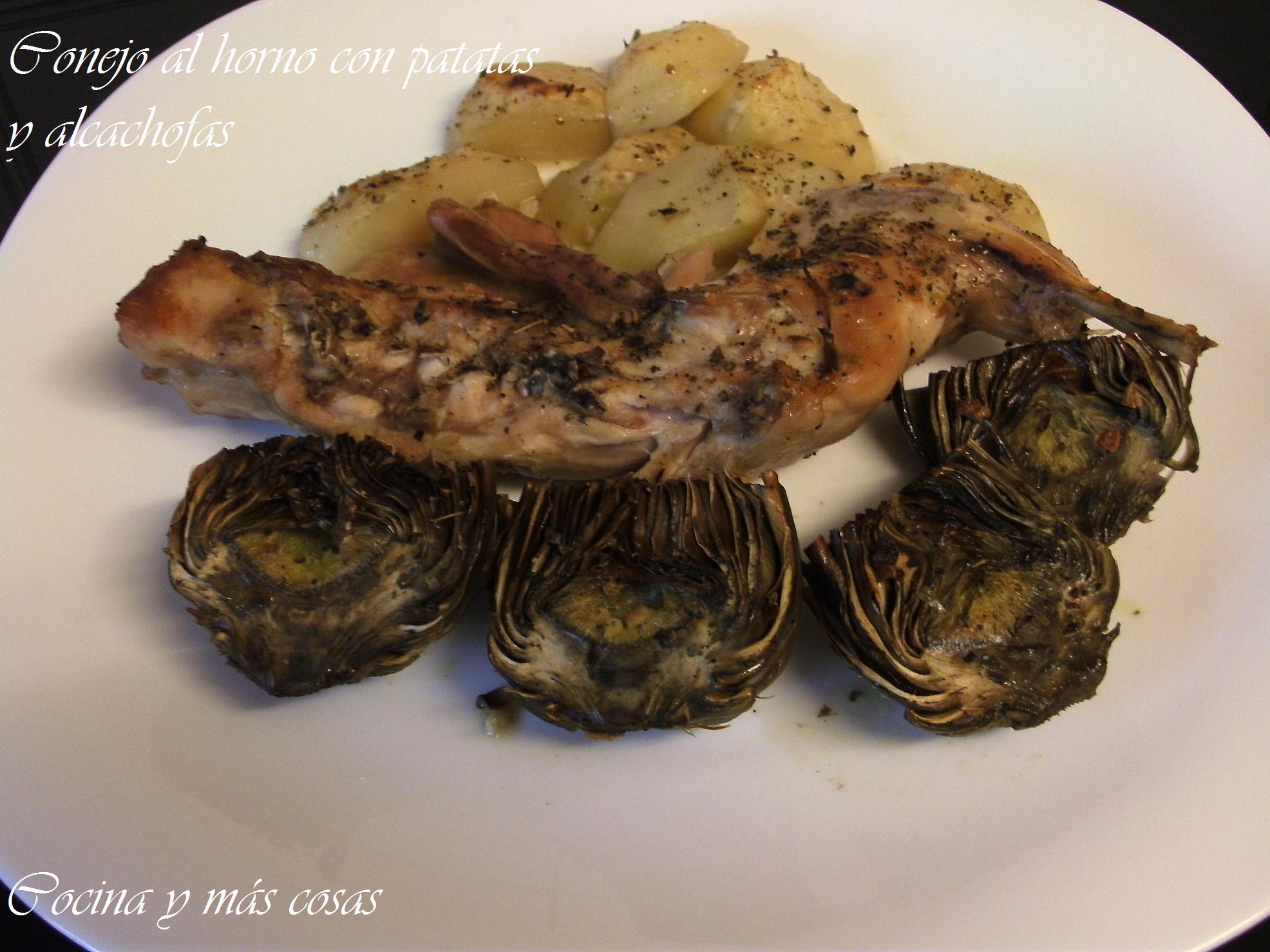 fluido Línea de metal algas marinas Conejo al horno con patatas y alcachofas (4.1/5)